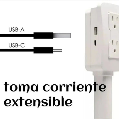 EnchufeFlex 360™ - Extensor de Pared Inteligente Giratorio 180°