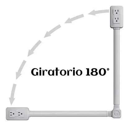 EnchufeFlex 360™ - Extensor de Pared Inteligente Giratorio 180°